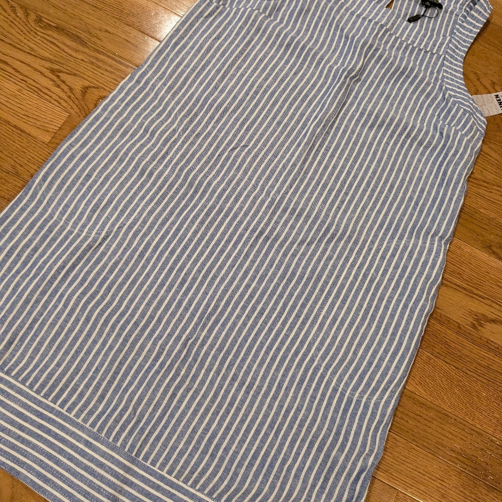 For Cynthia Side Button Blue Stripped Coastal Nautical Beach Dress NWT XL - Picture 3 of 12